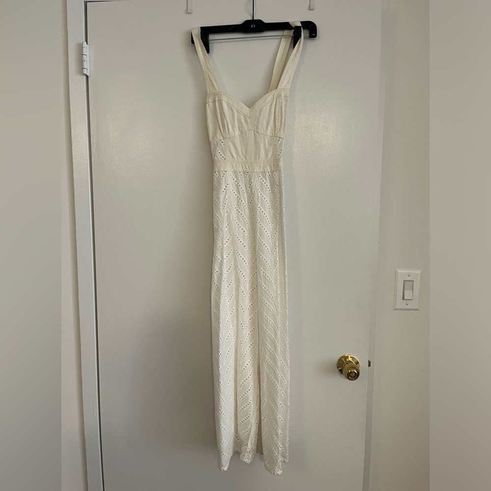 Anthropologie White Eyelet Jumpsuit